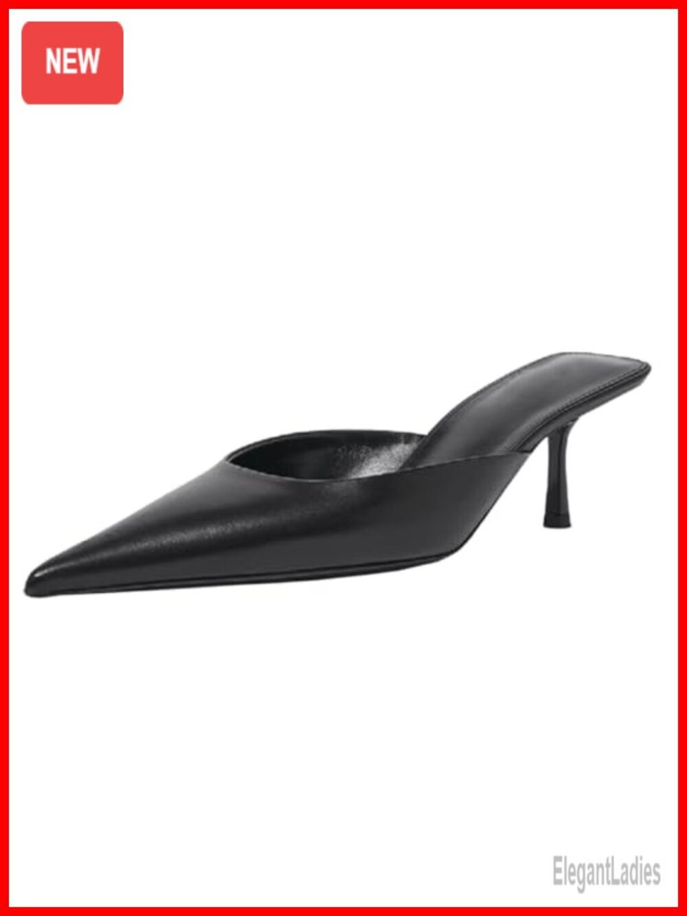 Kitten Heel Mules for Women - Slip On Backless Pointed Toe Dress Shoes